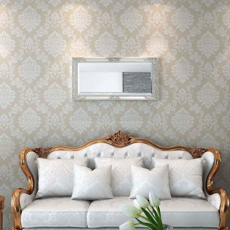 Oglindă verticală în stil baroc, 100 x 50 cm, argintiu