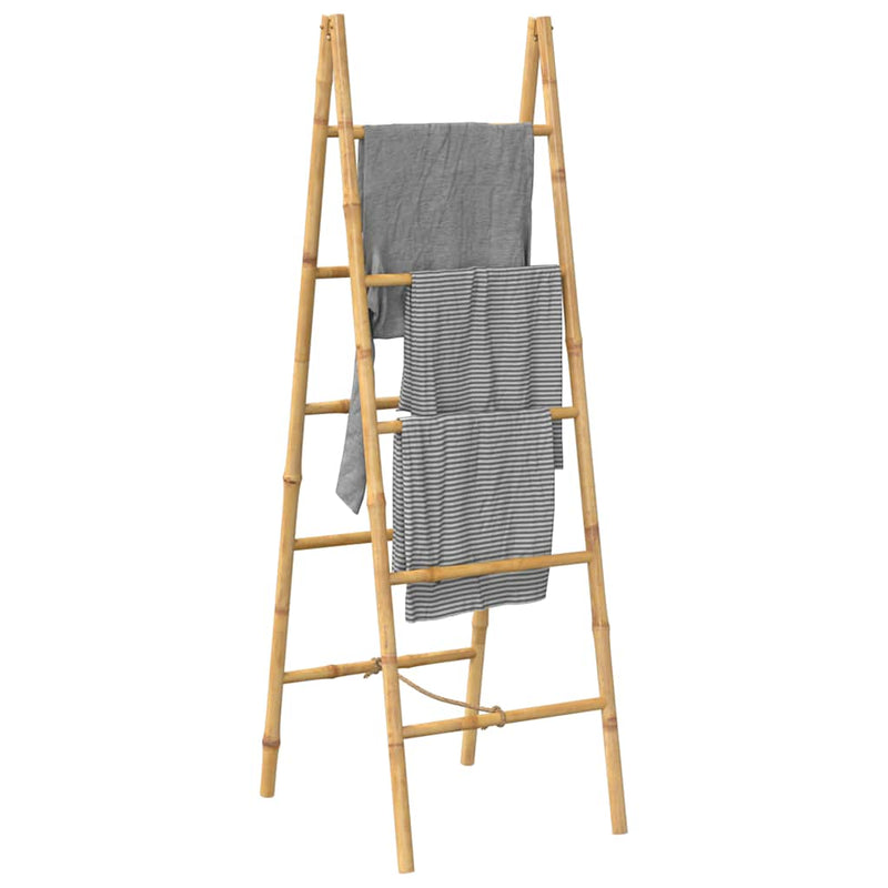 Scară dublă pentru prosoape cu 5 trepte din bambus 50 x 160 cm