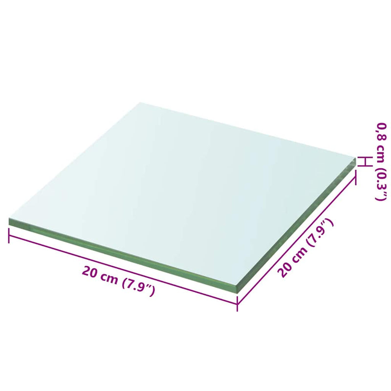 Raft din sticlă transparentă 20 x 20 cm