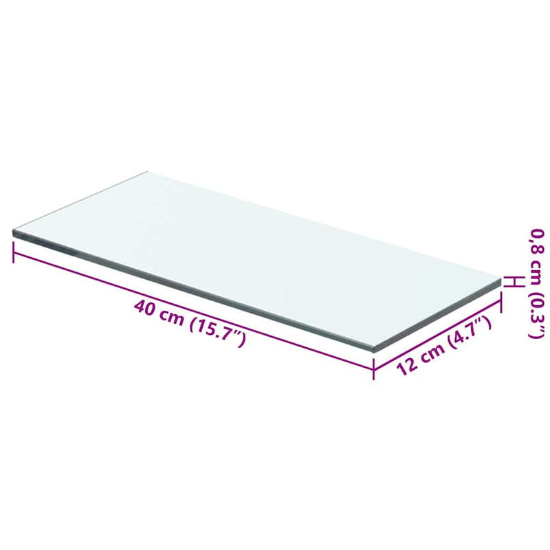 Raft din sticlă transparentă, 40 x 12 cm