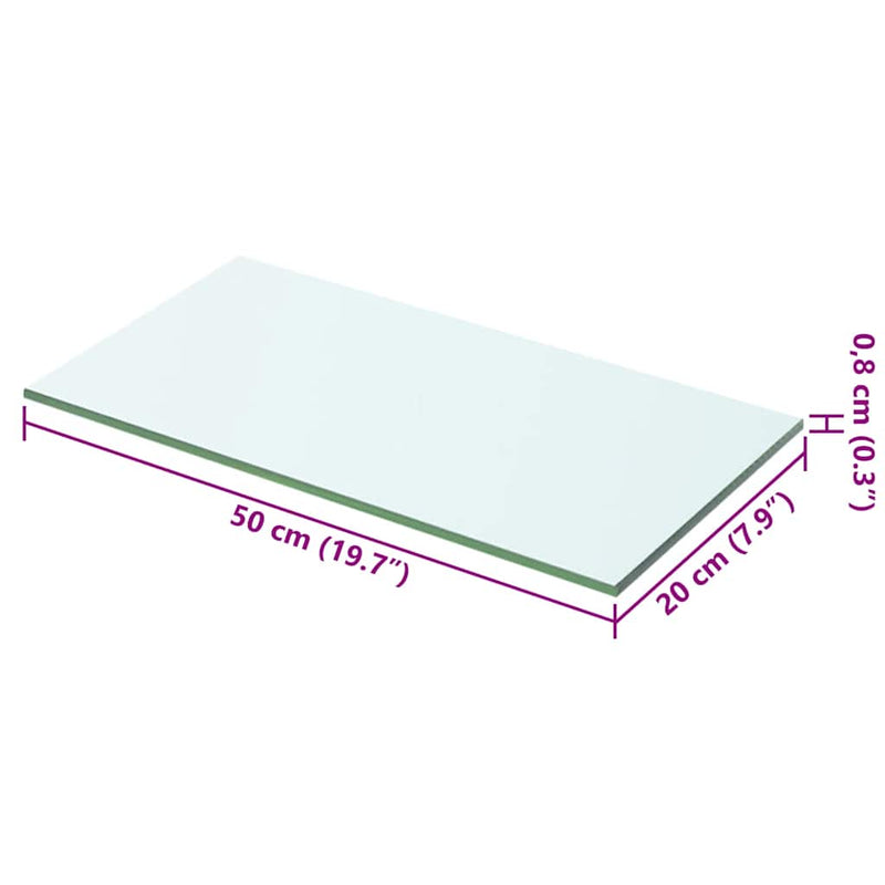 Raft din sticlă transparentă, 50 x 20 cm