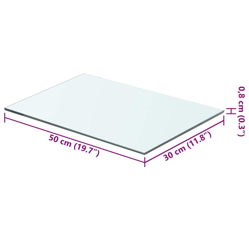 Raft din sticlă transparentă, 50 x 30 cm