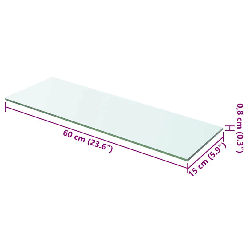 Raft din sticlă transparentă, 60 x 15 cm