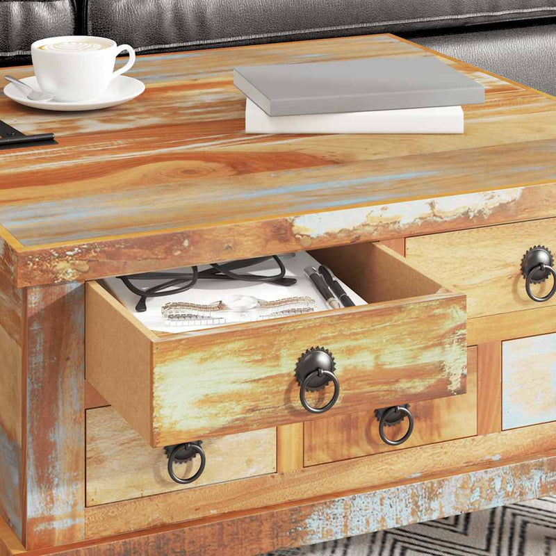 Măsuță de cafea, 70 x 70 x 38 cm, lemn reciclat