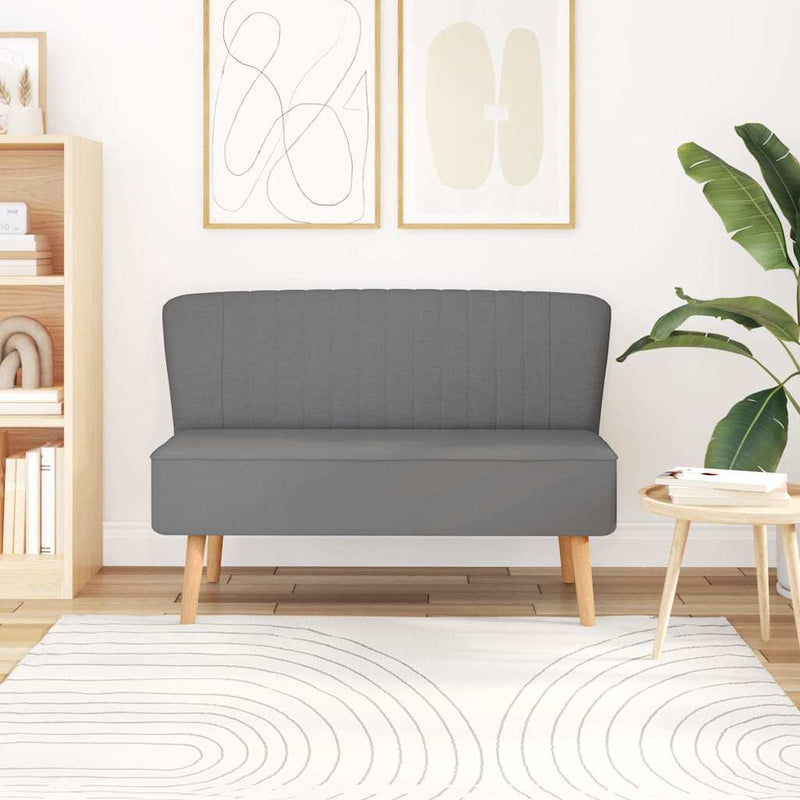 Canapea din material textil 117 x 55,5 x 77 cm, gri deschis
