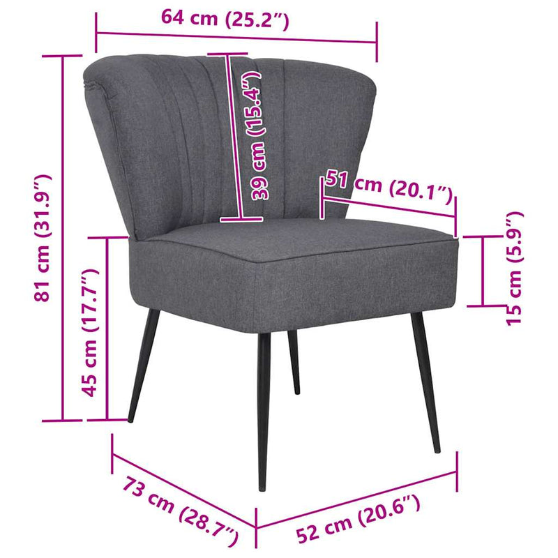 Scaun cocktail, gri închis, material textil