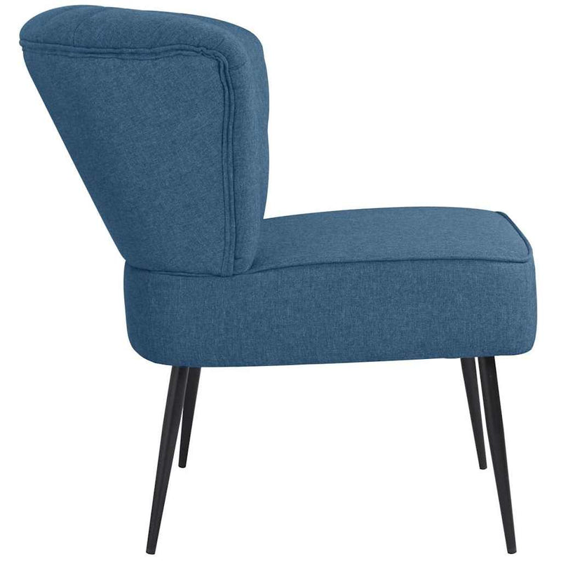 Scaun cocktail, albastru, material textil