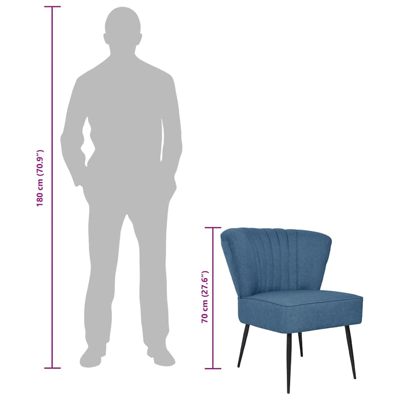 Scaun cocktail, albastru, material textil