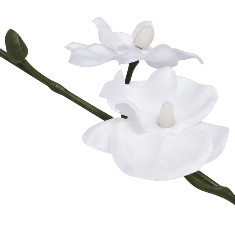 Plantă artificială orhidee cu ghiveci, 30 cm, alb