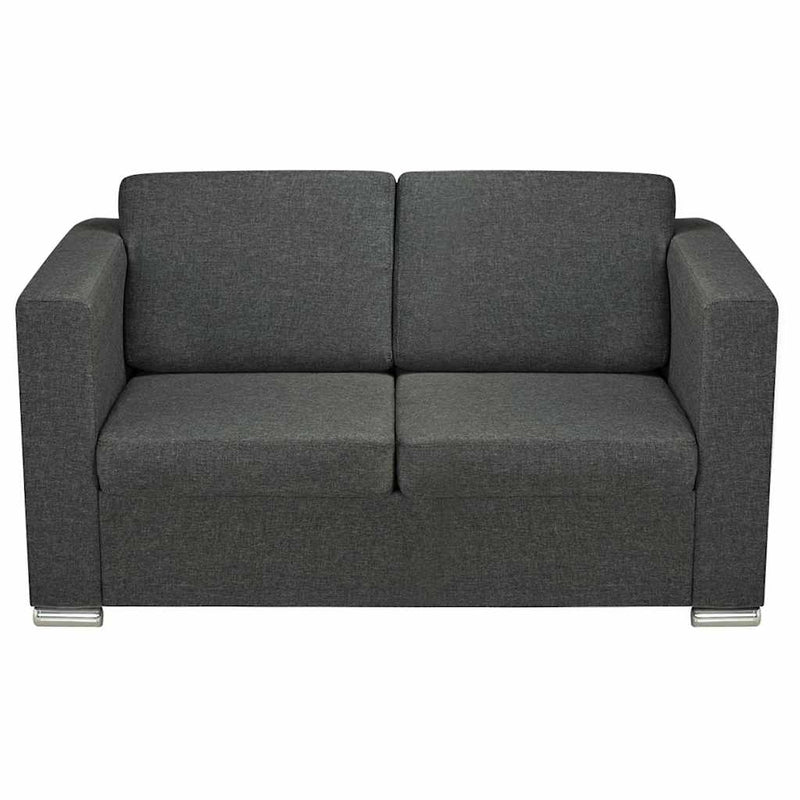 Set canapele, 3 piese, gri închis, material textil