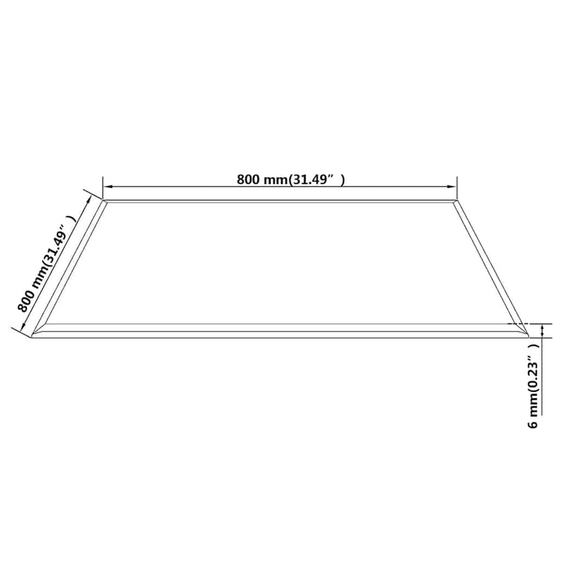 Blat de masă din sticlă securizată, pătrat, 800 x 800 mm