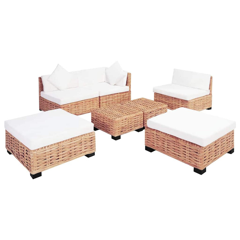 Set canapea, 18 piese, ratan natural