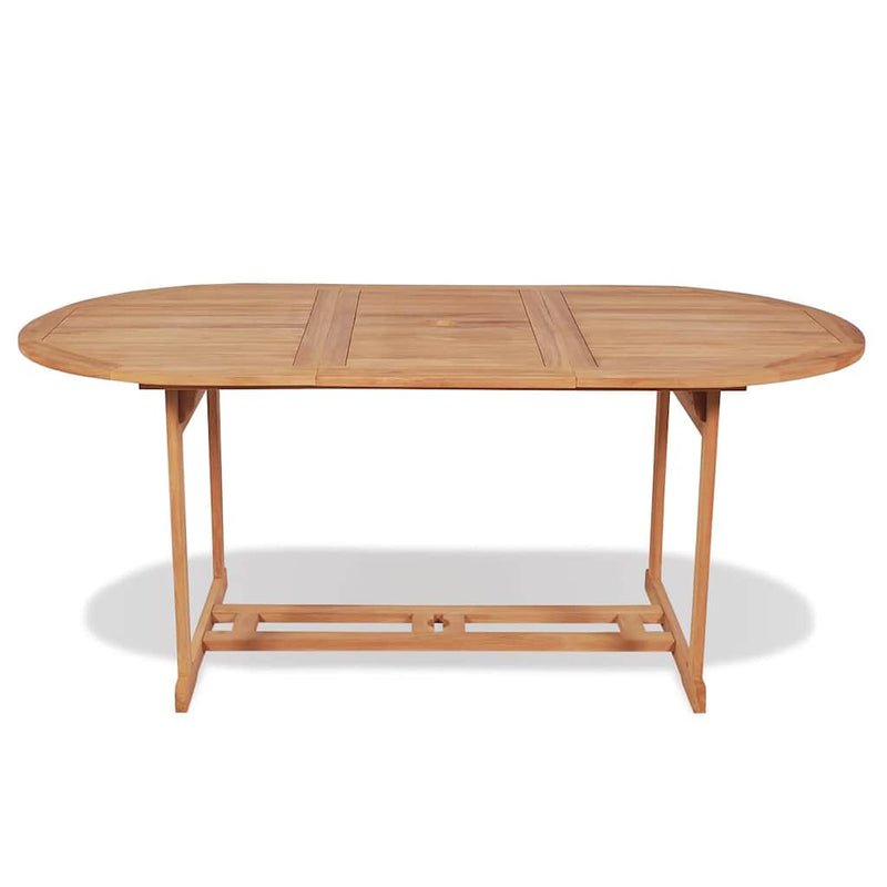 Set mobilier exterior cu scaune pliabile 7 piese lemn tec masiv