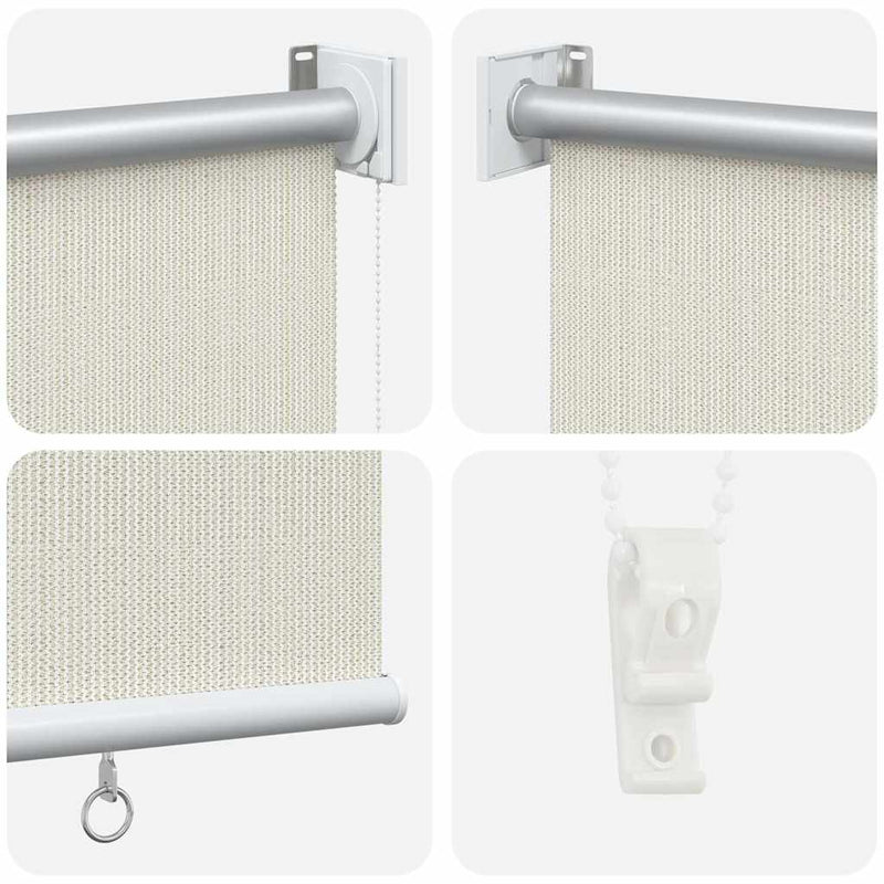 Jaluzea tip rulou de exterior 225 (l) x 140 (î) cm, crem