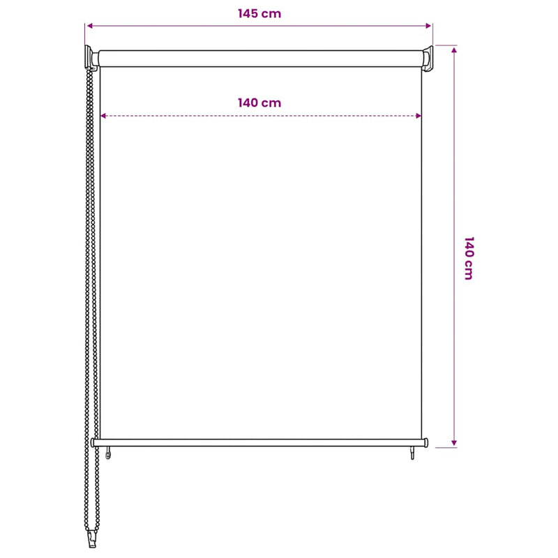 Jaluzea tip rulou de exterior 145 (l) x 140 (î) cm, alb