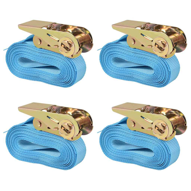 Chingi fixare cu clichet 4 buc, 0,8 tone, 6 m x 25 mm, albastru