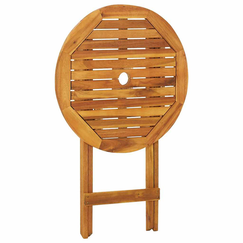 Set mobilier bistro pliabil, 3 piese, lemn masiv de acacia