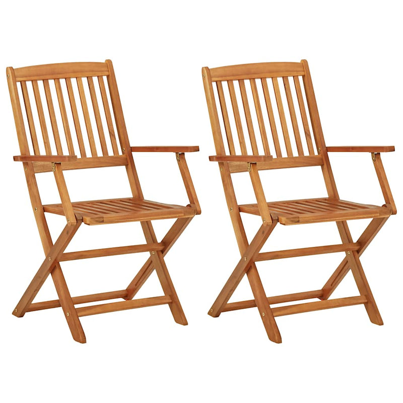 Set mobilier bistro pliabil, 3 piese, lemn masiv de acacia