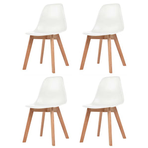 Scaune de bucătărie, 4 buc., alb, plastic
