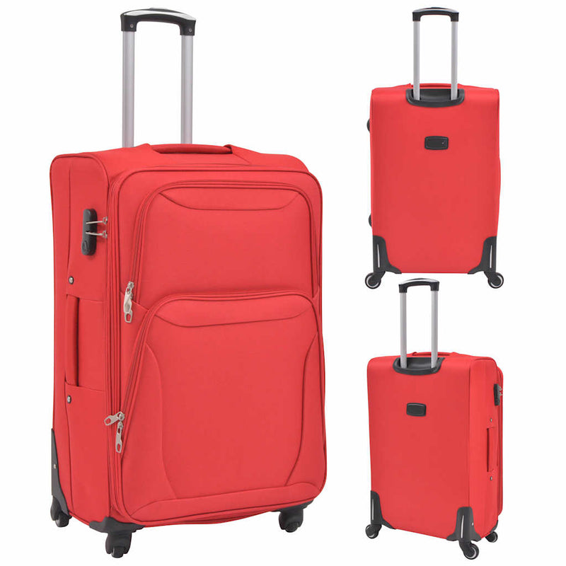 Set trolere din material textil, 3 piese, roșu