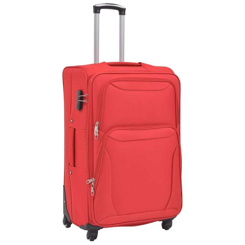 Set trolere din material textil, 3 piese, roșu