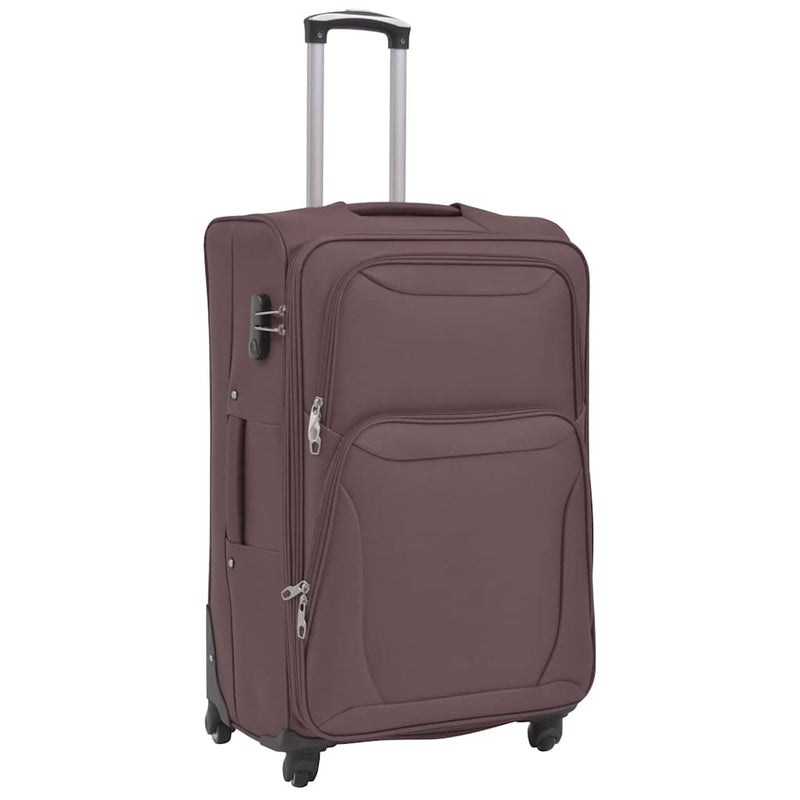 Set trolere din material textil, 3 piese, cafeniu