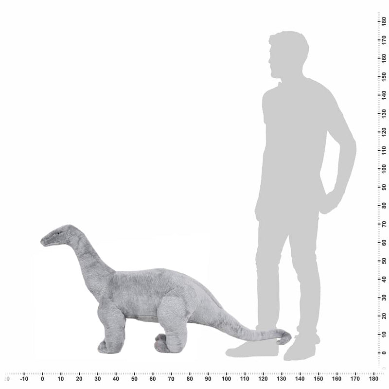 Jucărie de pluș verticală dinozaur Brachiosaurus, gri XXL