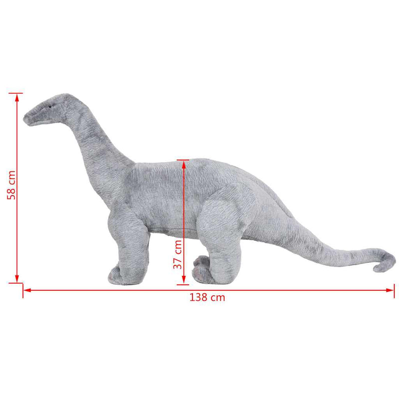 Jucărie de pluș verticală dinozaur Brachiosaurus, gri XXL