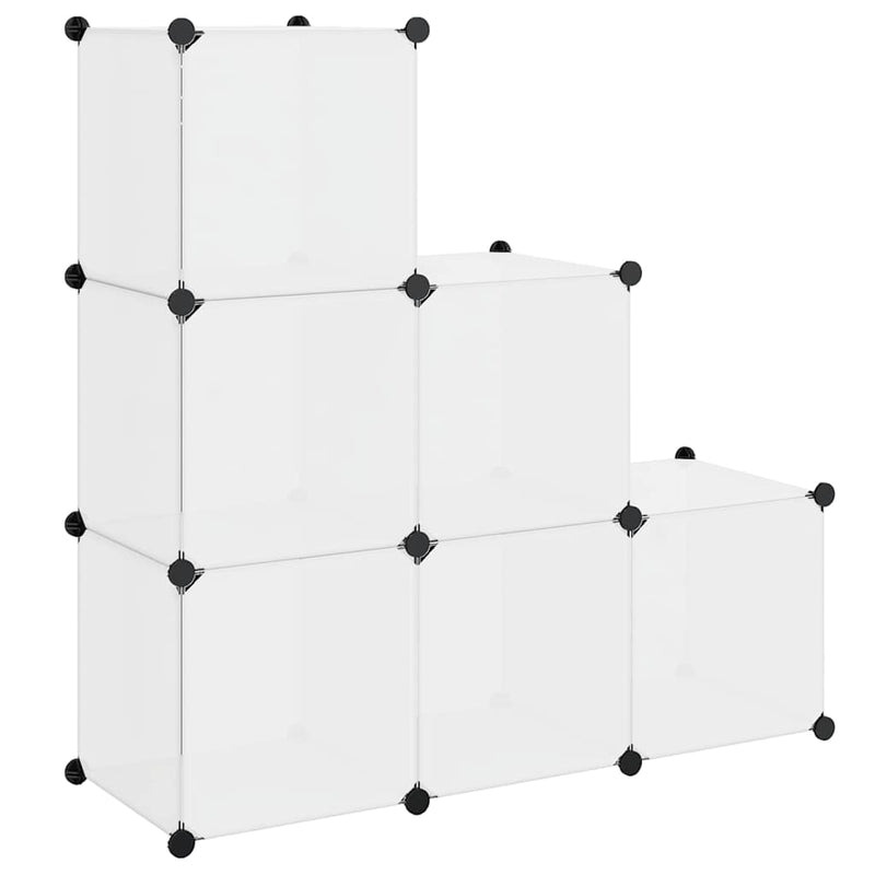 Dulap de depozitare tip cub, 6 compartimente, alb