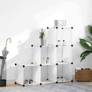 Dulap de depozitare tip cub, 6 compartimente, alb