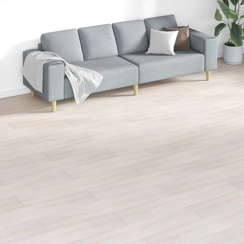 Plăci de Pardoseală Alb 5,26 m² 18 buc. PVC