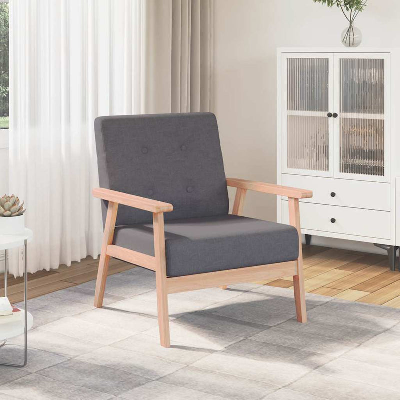 Fotoliu, gri închis, material textil