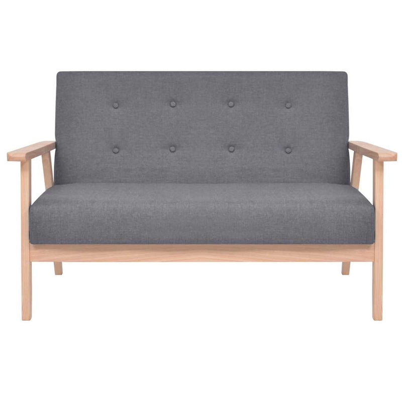 Canapea cu 2 locuri, gri închis, material textil