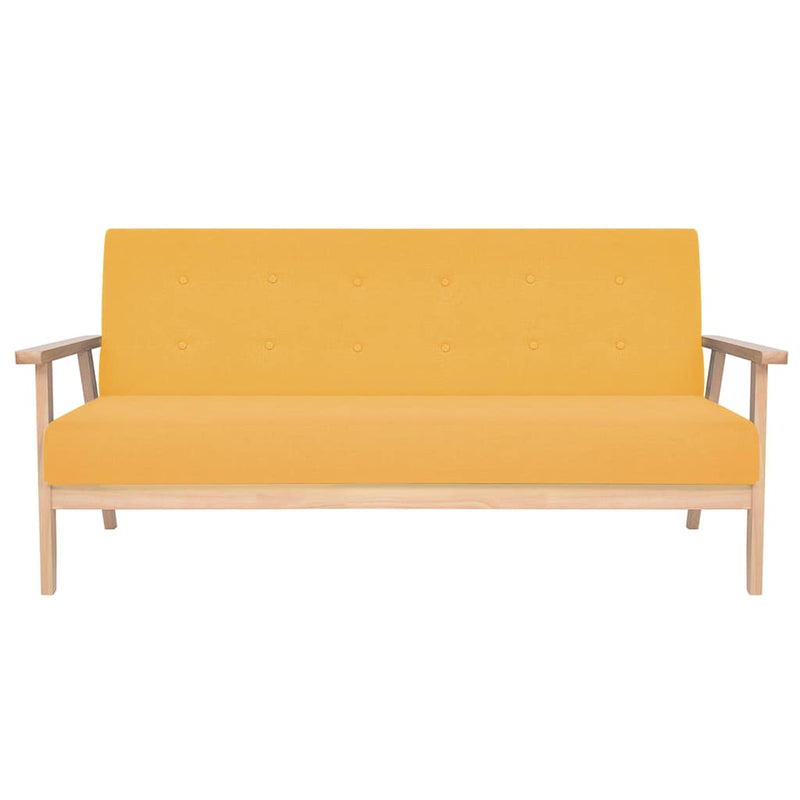 Canapea cu 3 locuri, galben, material textil
