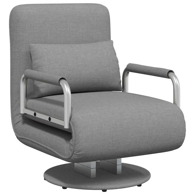 Scaun pivotant și canapea extensibilă, gri deschis, textil