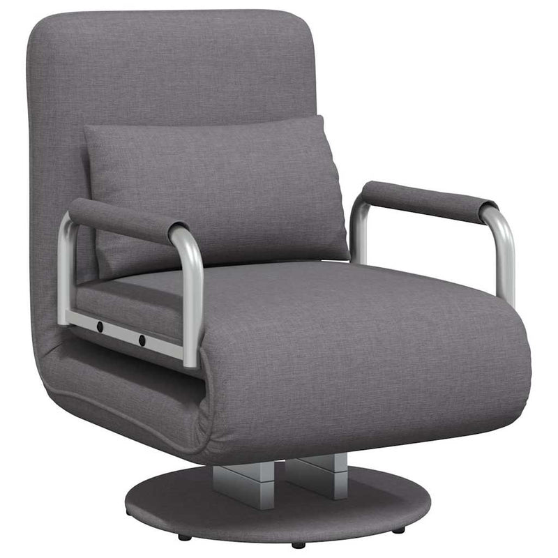 Scaun pivotant și canapea extensibilă, gri închis, textil