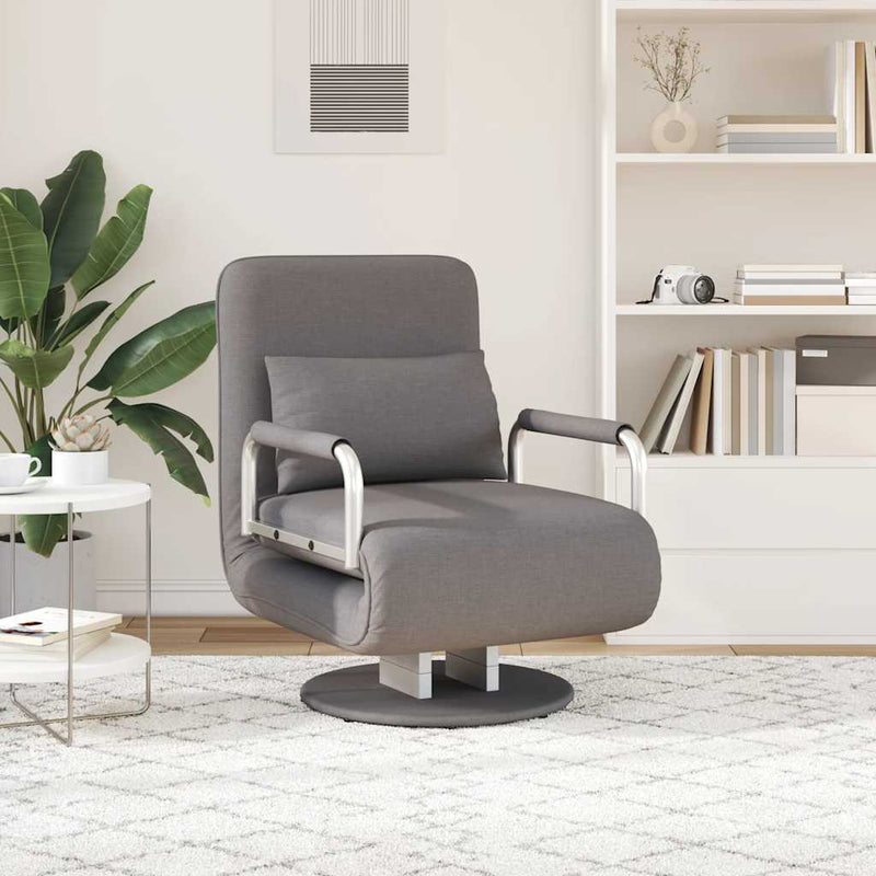 Scaun pivotant și canapea extensibilă, gri închis, textil