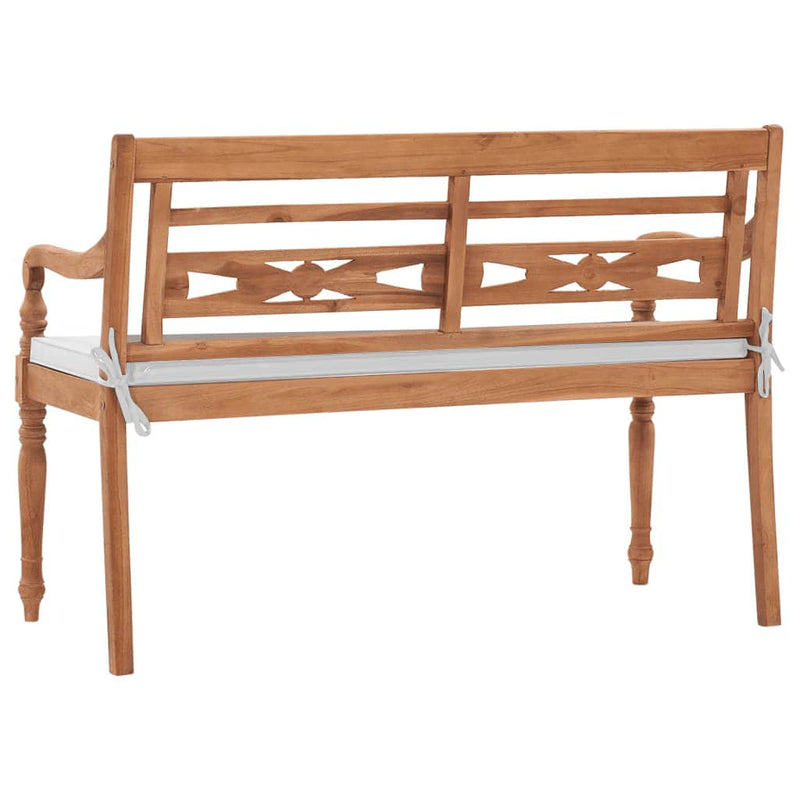 Bancă Batavia cu perne, 120 cm, lemn de tec
