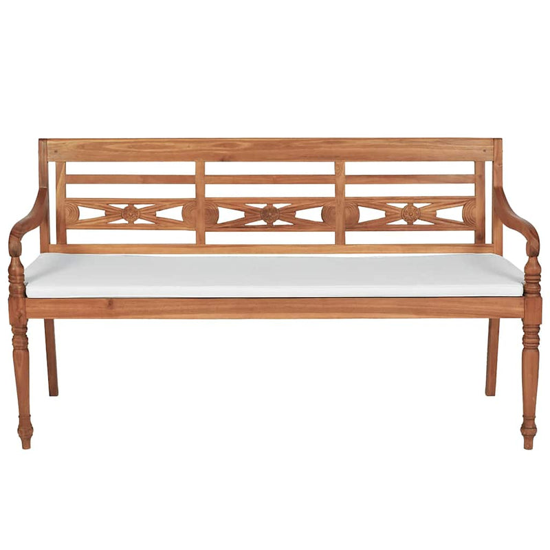 Bancă Batavia cu perne, 150 cm, lemn de tec