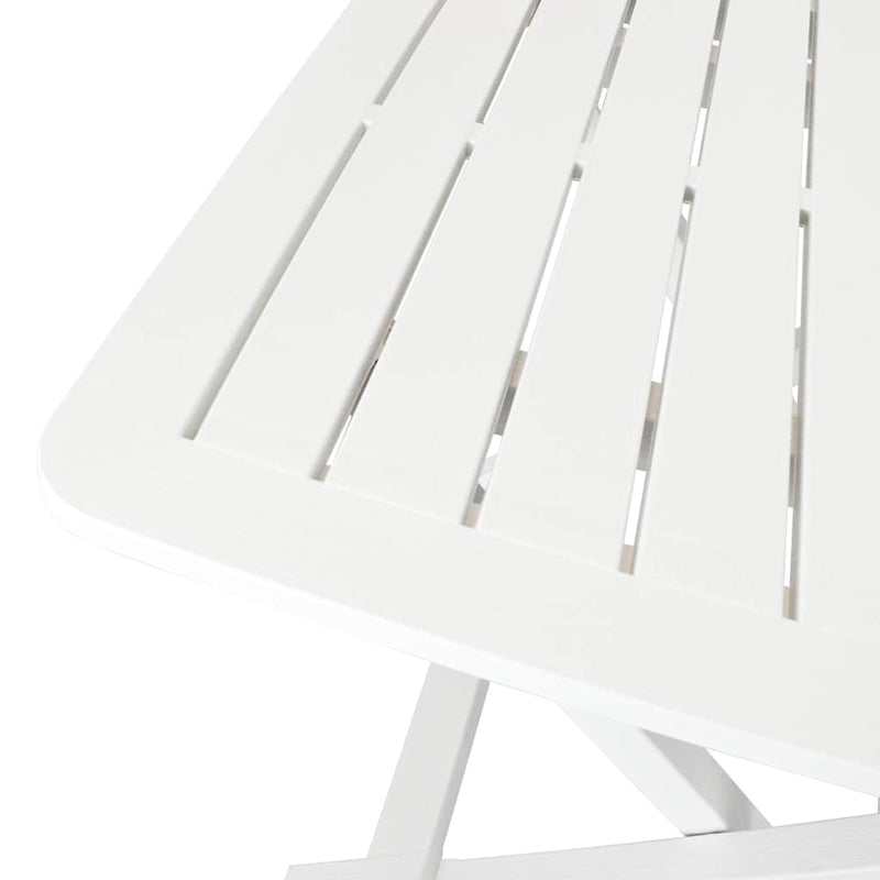 Set mobilier bistro pliabil, 3 piese, alb, plastic