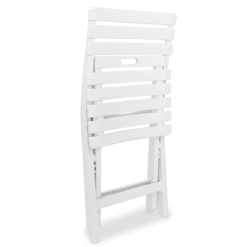 Set mobilier bistro pliabil, 3 piese, alb, plastic