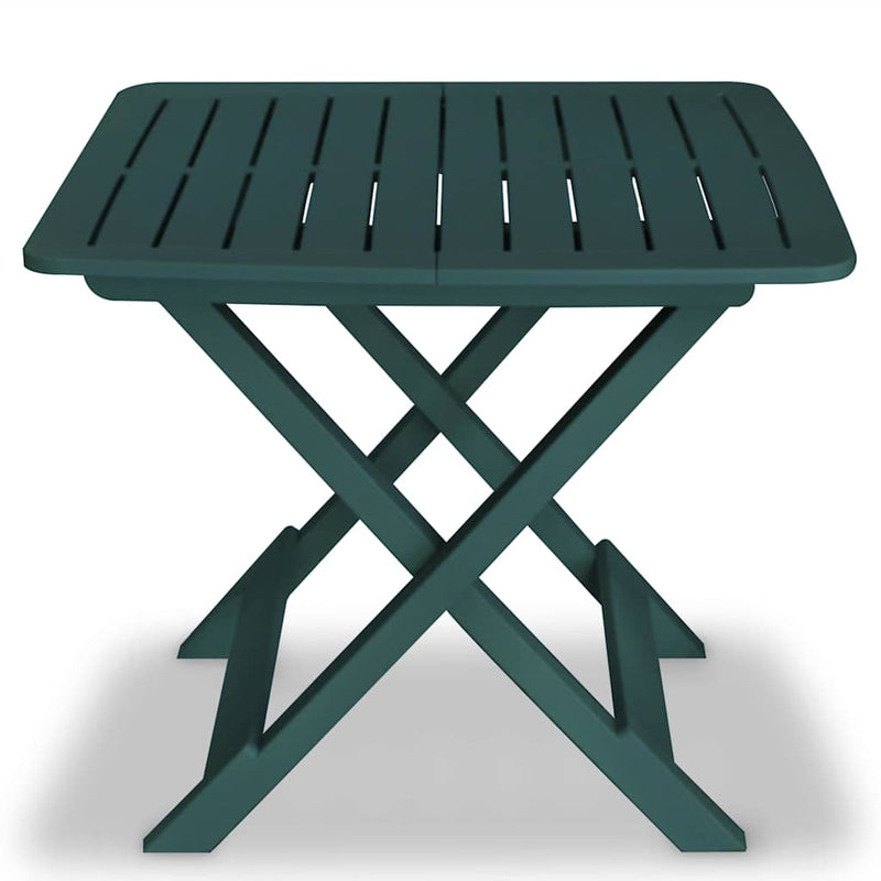 Set mobilier bistro pliabil, 3 piese, verde, plastic