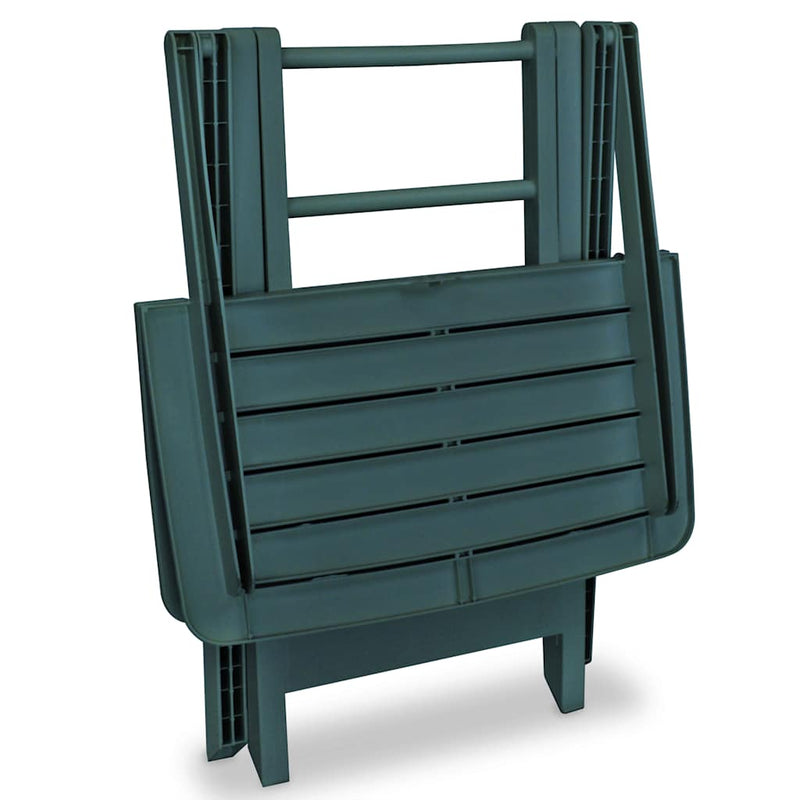 Set mobilier bistro pliabil, 3 piese, verde, plastic