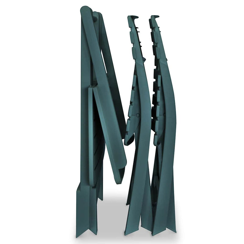 Set mobilier bistro pliabil, 3 piese, verde, plastic