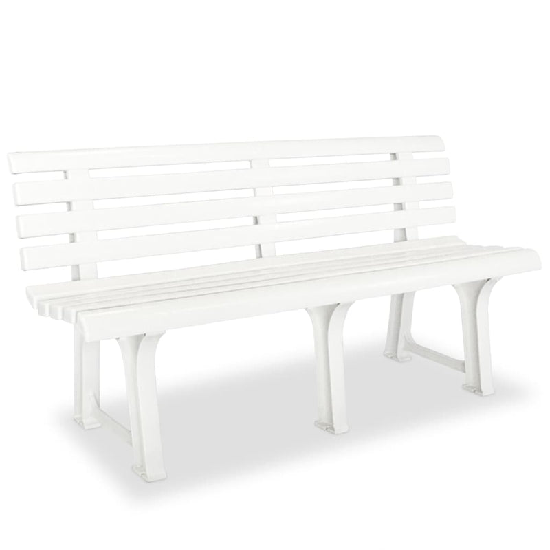 Bancă de grădină, alb, 145,5 cm, plastic