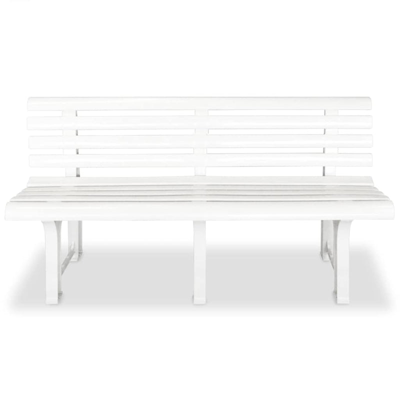 Bancă de grădină, alb, 145,5 cm, plastic