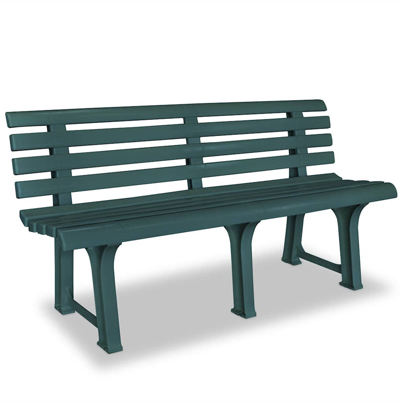 Bancă de grădină, verde, 145,5 cm, plastic
