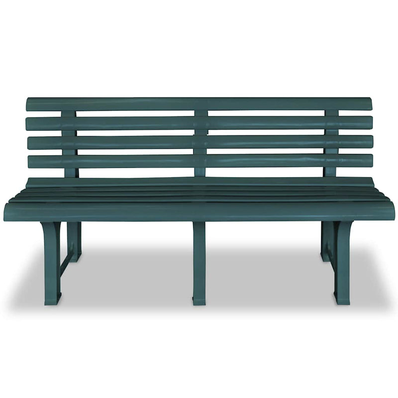 Bancă de grădină, verde, 145,5 cm, plastic
