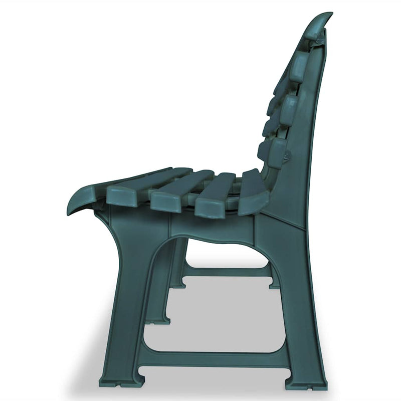 Bancă de grădină, verde, 145,5 cm, plastic