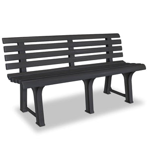 Bancă de grădină, antracit, 145,5 cm, plastic